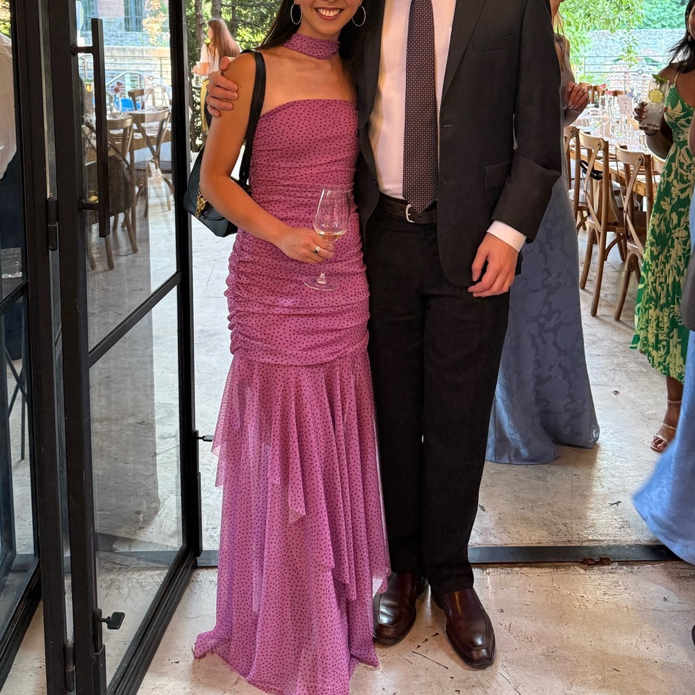 Zara Strapless Polka Dot Pink Gown